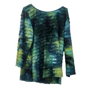 Kim Rogers Green Long Sleeve Top - Women's Plus Size 2X